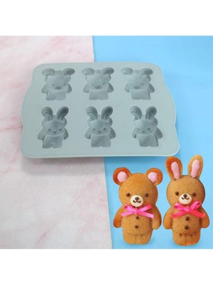 Ayıcık ve Tavşan Şekilli Kek, Sabun, Mum, Epoksi ve Silikon Kalıp Seti