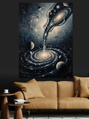 Karizma Tablo Uzayda Oluşan Dev Galaksi Girdabı Dekoratif Kanvas - Mdf Ahşap Tablo