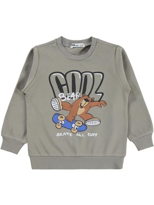 Civil Boys Cool Baskılı 2-5 Yaş Sweatshirt - Gri 2-3 Yaş