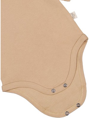 Civil Baby Düz Renkli Uzun Kol  Çıtçıtlı Badi - Kahverengi 0-1 Ay