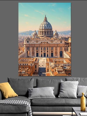 Karizma Tablo Antik Roma Tapınağı ve Mimari Dekoratif Kanvas - Mdf Ahşap Tablo