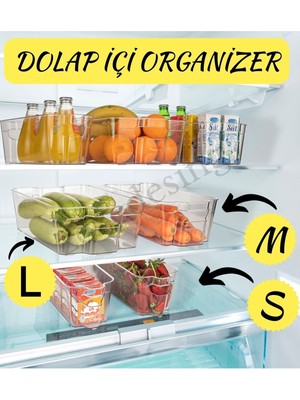 Çok Amaçlı Dolap ve Buzdolabı Düzenleyici, Medium Boy, Pratik Saklama
