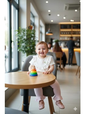 Kidaxi Çiçek Nakışlı Fırfırlı Tişört Pantolon Kız Takım