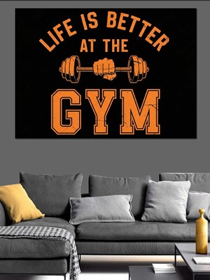 Karizma Tablo Spor Salonu Için Motivasyon Yazısı Dekoratif Kanvas - Mdf Ahşap Tablo