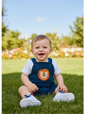 Kidaxi Nakışlı Erkek Salopet Takım 3-6 / 6-9 / 9-12 / 18-24 Ay