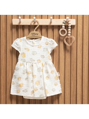 Tiffany Sea Shell Müslin Romper - Ekru - 12 - 18 Ay Ekru
