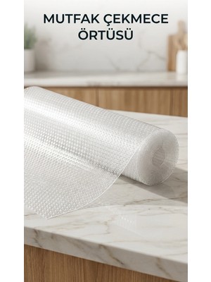 TE Dükkan Mutfak Raf ve Çekmece Için Şeffaf Pvc Koruyucu Örtü 45X300 cm