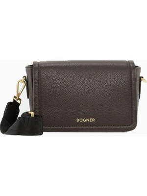 Bogner Wallis Bar Deri Kadın Omuz Çantası, Koyu Kahverengi