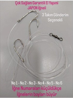 Hobimexpress Olta Ucu ( Double Barb ) Japon Iğneli Hazır Takım 3 Adet ( Çupra - Levrek - Mırmır - Mercan Vs )