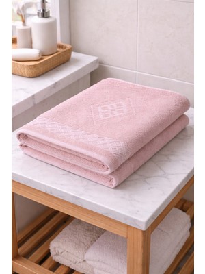 Lunga Vita Eponj %100 Pamuk 70X140 Jakarlı Banyo Havlusu 450 gr Kendinden Desenli