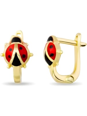 Zeya Kuyumculuk 14 Ayar Altın Uğur Böceği Çocuk Küpe