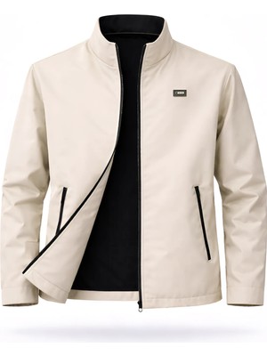 Sivaist Krem Erkek Polyester Karışımlı Su Ve Rüzgar Geçirmez Mevsimlik&Yazlık Mont