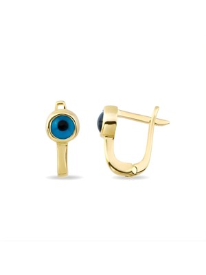 Zeya Kuyumculuk 14 Ayar Altın Nazar Boncuklu Çocuk Küpe