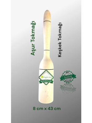 Hatay Yöresel Doğal Ahşap Aşur Buğday Döğme Keşkek Tokmağı