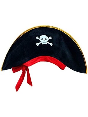 tp Kaptan Jack Kadife Çocuk Boy Korsan Şapkası