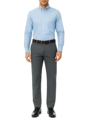 Rahat Kesim Likralı Pamuklu Erkek Baba Füme Keten Pantolon