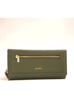 Grande Gerçek Deri Kadın Cüzdanı Hakiki Deri Büyük Boy