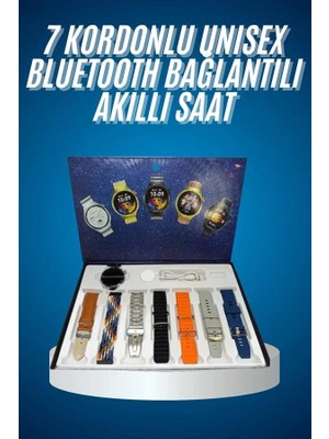 Sb Shopping Unısex Yuvarlak Ekranlı 7 Kordonlu Akıllı Saat Gps Destekli Çoklu Kordon Seçeneği