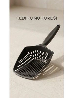 Mercansa Kedi Kumu Eleme Küreği, Dar Tacaklı ve Ergonomik Tasarımıyla Temizlik Için Uygun
