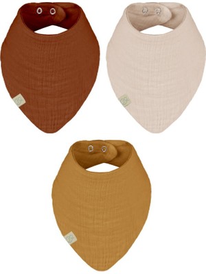 SHC4200 Müslin Fular Önlük 3'lü 60102 Kiremit Bej Hardal