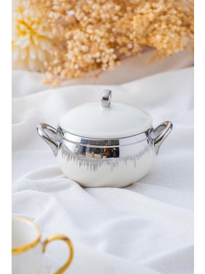 Şeffaf Porselen Sunum Kasesi, Kapaklı, Şık ve Fonksiyonel Tasarım