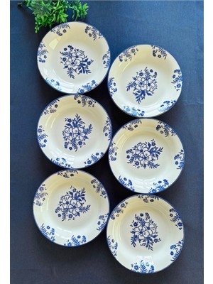 6'lı Yasemin Modeli Şık Yemek Tabağı Seti