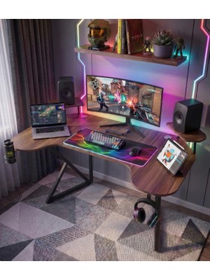 Michael Brean Özel Joystick Tasarım Oyuncu Masası 160  cm  Bardaklık ve Kulaklık Tutucu Hediye