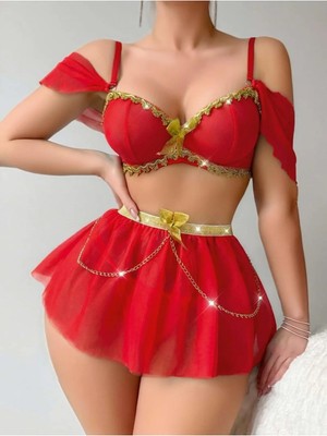 Ruselin Zincir ve Fiyonk Detaylı Fantezi Tül Kostüm 2267