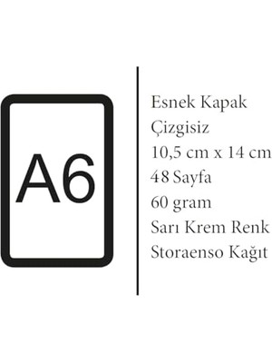 Ecosell Synthesis Series - A6, Kandinsky 4'lü Defter Seti I, Çizgisiz, Toplam 192 Sayfa, Her Biri 48 Sayfa, Tel Dikiş, Esnek Kapak, Oval Kenar, Tuval Doku, 60 Gram, Sarı Krem Renk