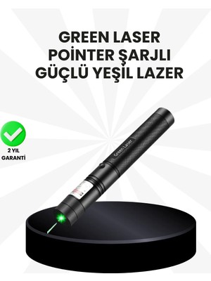Teknodayım Uygun Yüksek Güçlü Yeşil Lazer Pointer 5000MW Şarjlı 2026