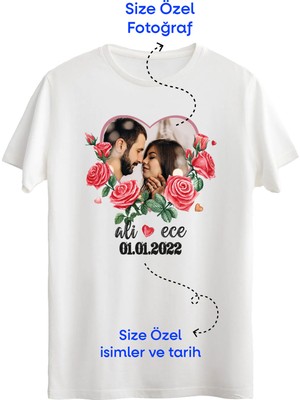 Bigohobi Sevgili ve Eşlere Özel Dijital Baskılı Unisex Tshirt, Günlük Kullanıma Uygun Pamuklu Regular Tshirt