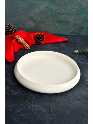 Şık ve Dayanıklı 24 cm Bombeli Derin Servis Tabağı, Günlük Kullanım Için Ideal