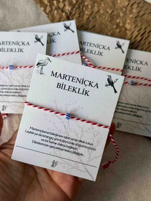 Sfenks. Marteniçka Bileklik – El Yapımı Dilek Bilekliği – Baharın Sembolü – Kırmızı Beyaz Ipli 5li Set