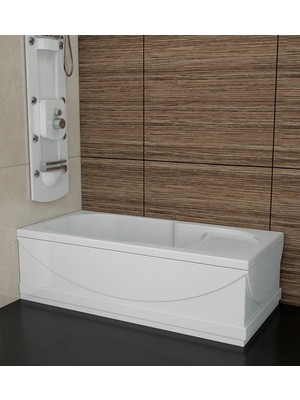 Sırduş 150X80X55 Oturmalı Düz Küvet, Beyaz