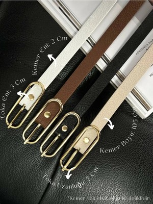 Fiori Geniş Tokalı Ince Kadın Kemeri, Ceket Kemeri, Elbise Kemeri, Gömlek Kemeri