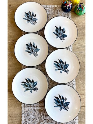 Şık Gri Pasta ve Servis Tabağı Seti, 6'lı Paket, Modern Tasarım