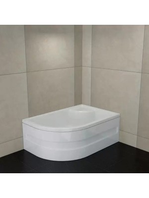 Sırduş 120X90X44 Asimetrik Sol Oturmalı Mini Küvet, Beyaz