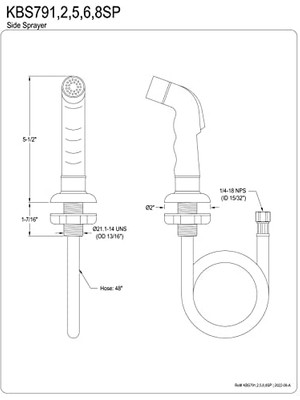 Ecosell Brass KBS796SP Mutfak Bataryası Yan Püskürtücü, Antik Bakır Eşleşecek Şekilde Üretildi