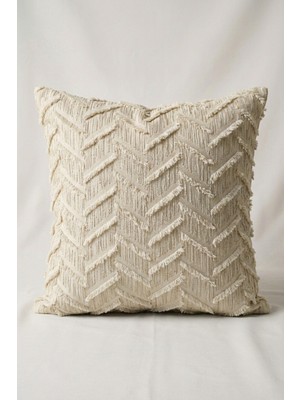 Cortibo Harmony Serisi Püsküllü Kırlent Kılıfı Krem