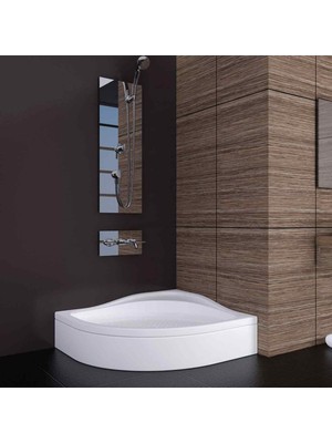 Sırduş 100X100X16 Oval Oturmalı Duş Teknesi