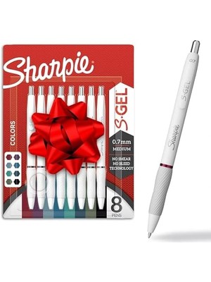 Ecosell S-Jel Kalemler, Moda Varil Jel Kalemler, Inci Beyaz Gövde, Orta (0,7 Mm) Nokta, Kalın Mürekkep Renkleri, 8 Adet