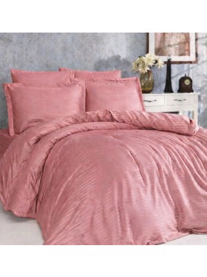 Goldroom Home Çizgili Pamuk Saten Nevresim Takımı