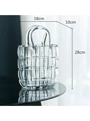 Ecosell Studıo Dekoratif Çanta Şeklinde Cam Vazo Bubble GB002-TR