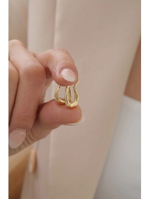 Yavuz Kuyumculuk 14 Ayar Altın Oval Küpe