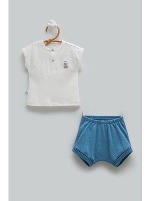 Caramell Hello Boy Yarım Patlı Alt Üst Takım - Indigo - 62-68 cm Indigo