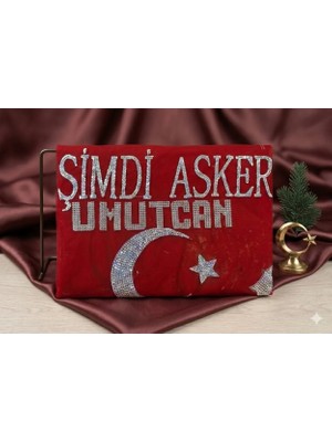 Güven O Şimdi Asker Tirşe Üçgen Şal Asker Bezi ve Eldiveni Takım Isme Özel