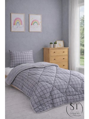 Shopyteks Tek Kişilik Welsoft Puffi Yorgan 155X215 | 1 Adet Yastık Kılıflı | Pamuklu & Yumuşak