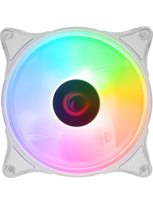 Rampage Glare F50 38CFM 1200RPM 12CM Rainbow 3p+4p Molex Soketli Beyaz Kasa Fanı