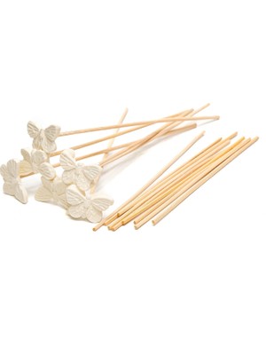 Missi 15'li Kelebek Taşlı Doğal Bambu Kamış Seti