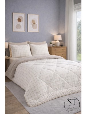 Shopyteks Çift Kişilik Welsoft Puffi Yorgan 195X215 | 2 Adet Yastık Kılıflı | Pamuklu % Puffi